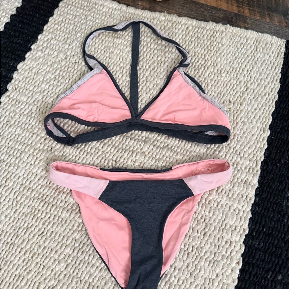 Women's Two-Tone Pink & Charcoal Bikini Set Rip Curl
